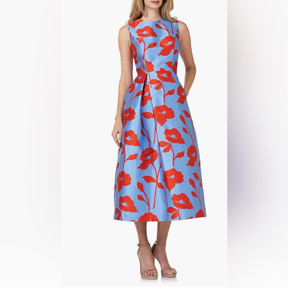 Kay Unger Floral Brocade Dress